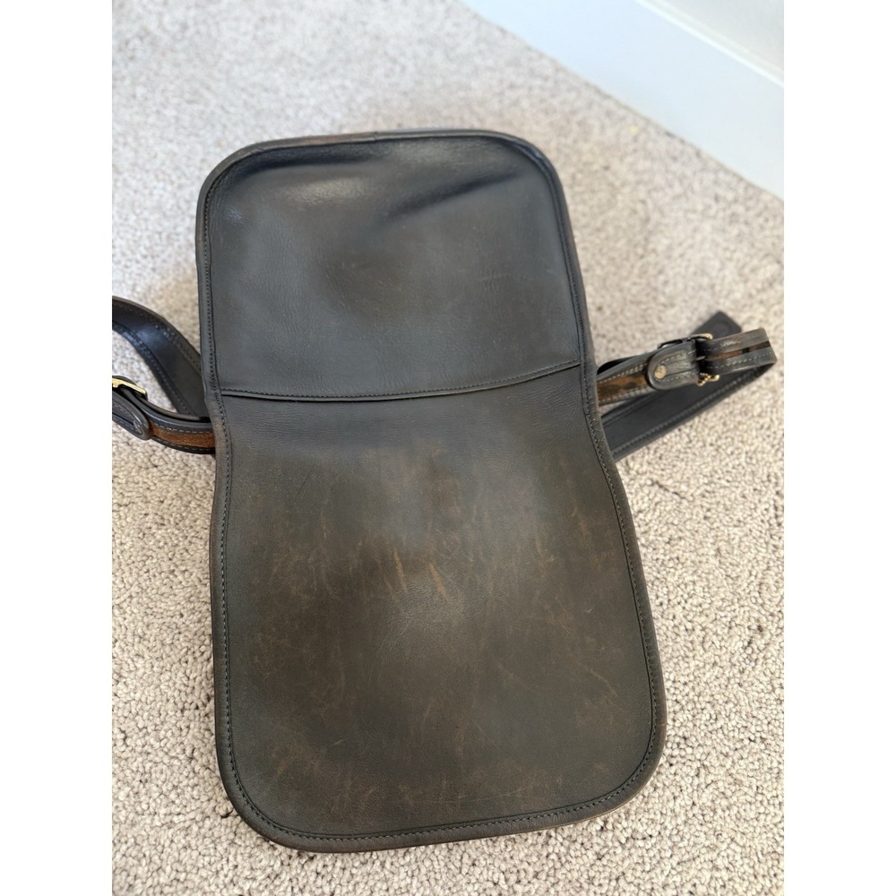 RARE Coach NYC Vintage Full-Grain Leather Messenger Crossbody Saddle Brown Flap - Picture 10 of 12